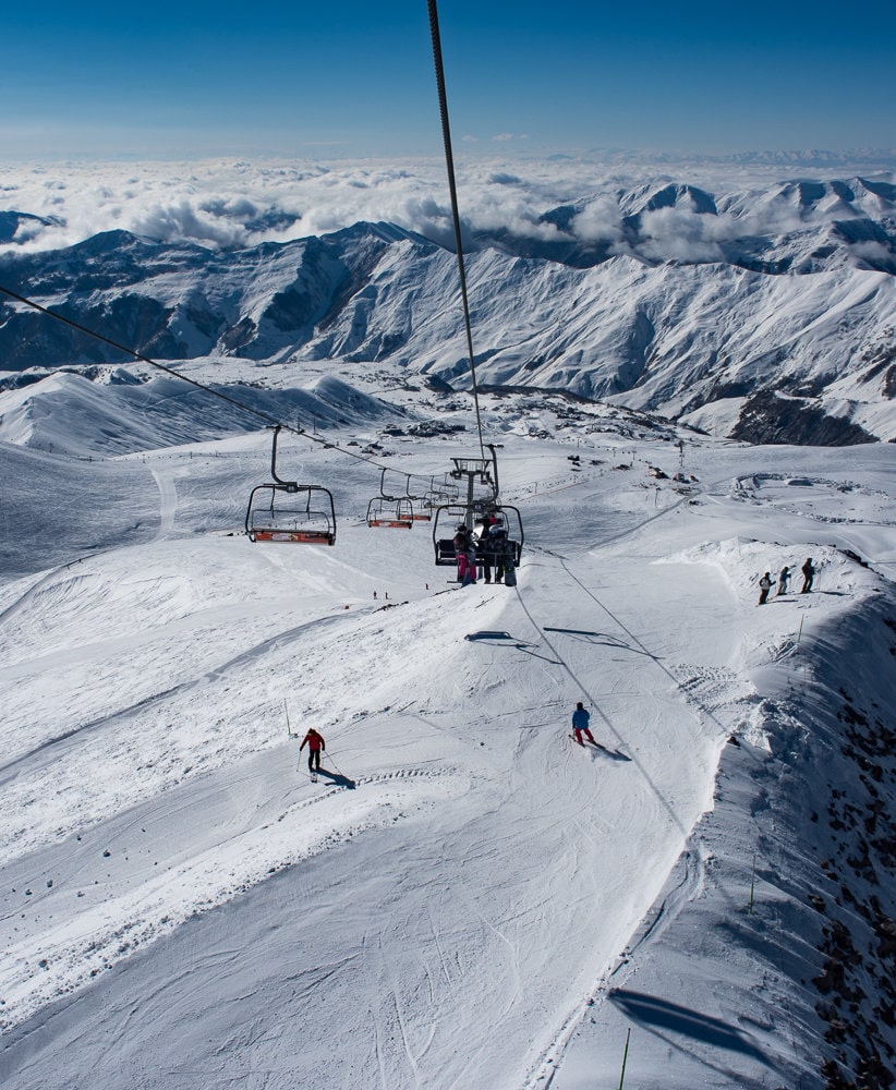 A ski lift at the Gudauri resort, which has 20 miles of groomed runs and good vertical drops.